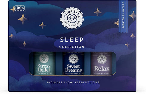 Woolzies Sleep Collection Essential Oil Blend Set | Incl. Sweet Dreams, Relax, & Stress Free Oils |