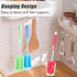 3 Pack Soft Foam Sponge Cleaning Brush Set, Adjustable Long Plastic Handle, Bottle Scrubber for Home Kitchen