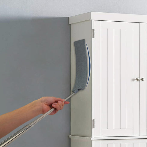 Retractable Gap Dust Cleaner with Extension Pole, Cleaning Tools with 3 Microfiber Dusting Cloths, Long Handle Duster