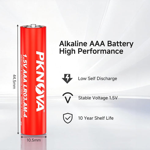PKNOVA 1.5V 24 Pack LR03 AAA Battery, Triple A Battery Alkaline for Household and Electronic Devices - Battery