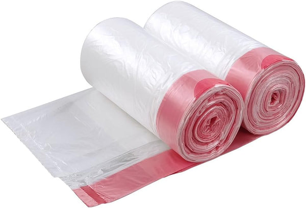 8 Gallon Medium Drawstring Trash Bags, 120 Count, Clear Garbage Bags