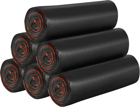 6 Rolls Drawstring Small Trash Bags, 4 Gallon Thicken Garbage Bags, 120 Counts for Kitchen, Bathroom