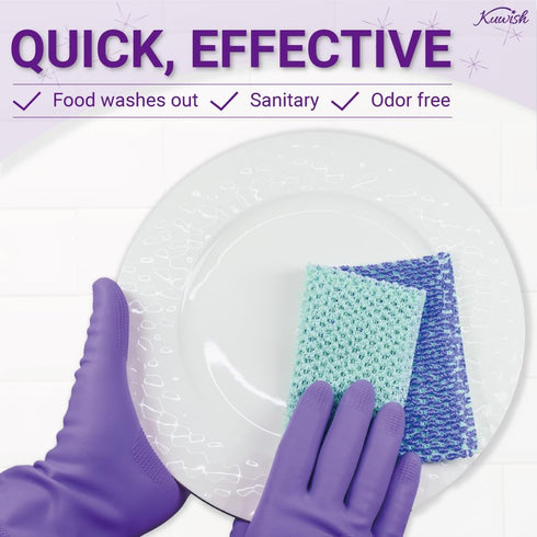 Heavy Duty Non-Scratch Double Sided Soft Scrubber, 3 Pcs Dish Scrubber for Dishes & Pots