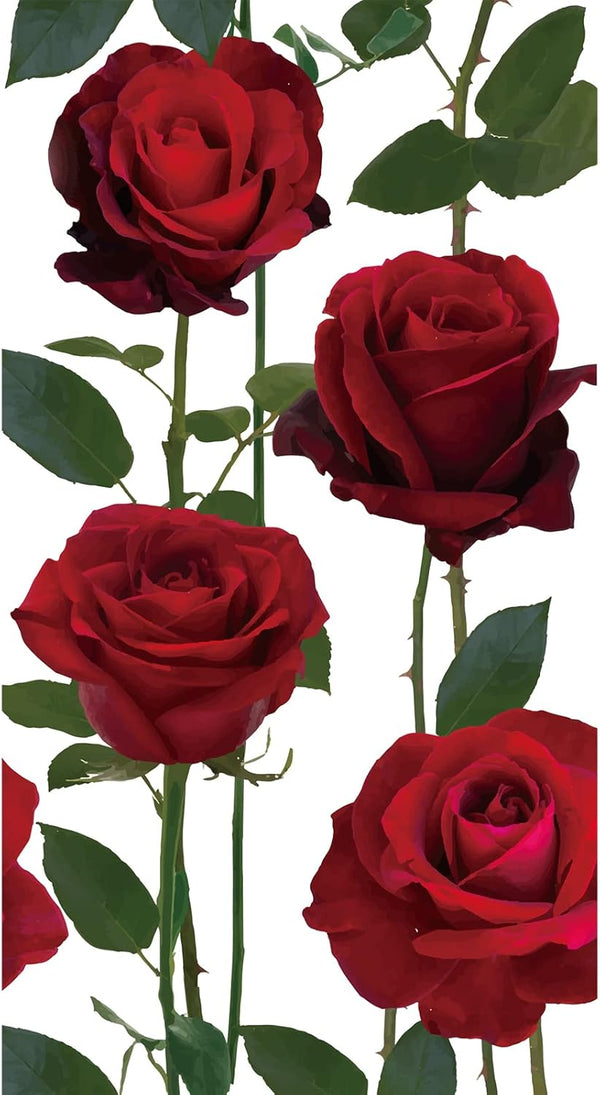 Zonon 50 Pcs Red Rose Paper Guest Towels Floral Guest Napkin 2 Ply