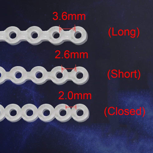 RZJZGZ Gray Dental Orthodontic Elastic Chain Power Chains Brace Spool Elastic Rubber Band (Short)
