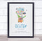 The Card Zoo New Baby Birth Details Christening Nursery Animals Balloon Keepsake Gift Print