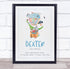 The Card Zoo New Baby Birth Details Christening Nursery Animals Balloon Keepsake Gift Print