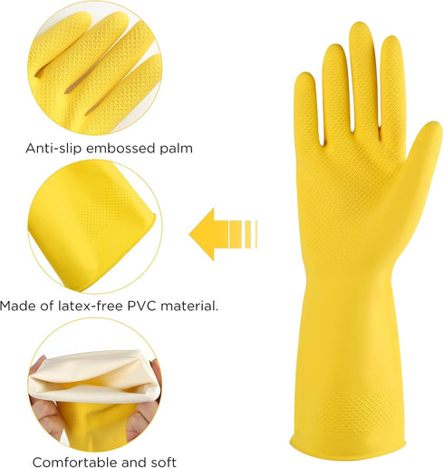 IUCGE 2 4 Rubber gloves dishwashing or Pairs for Kitchen,Cleaning gloves for household Reuseable.