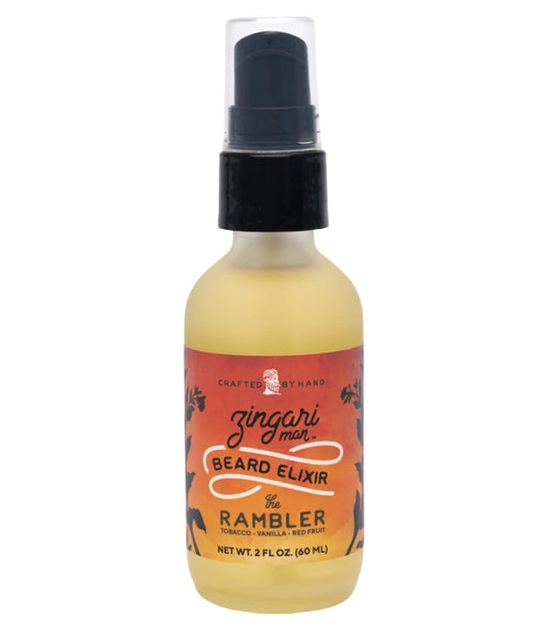 Zingari Man The Rambler Beard Elixir, 2 fl oz Conditioning and Softening Grooming Product with Natural Fruit Oils