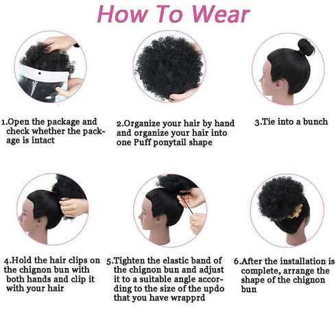 THEMIS HAIR Afro Puff Drawstring Ponytail for Black Women - High Puff Short Ponytail Bun for Natural Hair