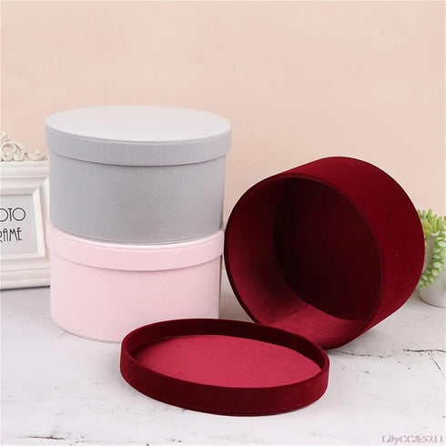 ZSAZSO 2pcs Round Flowers Box Gift Fresh Real Arranged In Elegant For Preserved Roses Wedding Decor Florist Supplies
