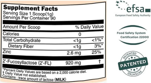 MOMSTAMIN 2'-FL Prebiotics Purity Powder for Women, Men: Immune Support, Boosts Healthy Gut Microbiome, Digestive
