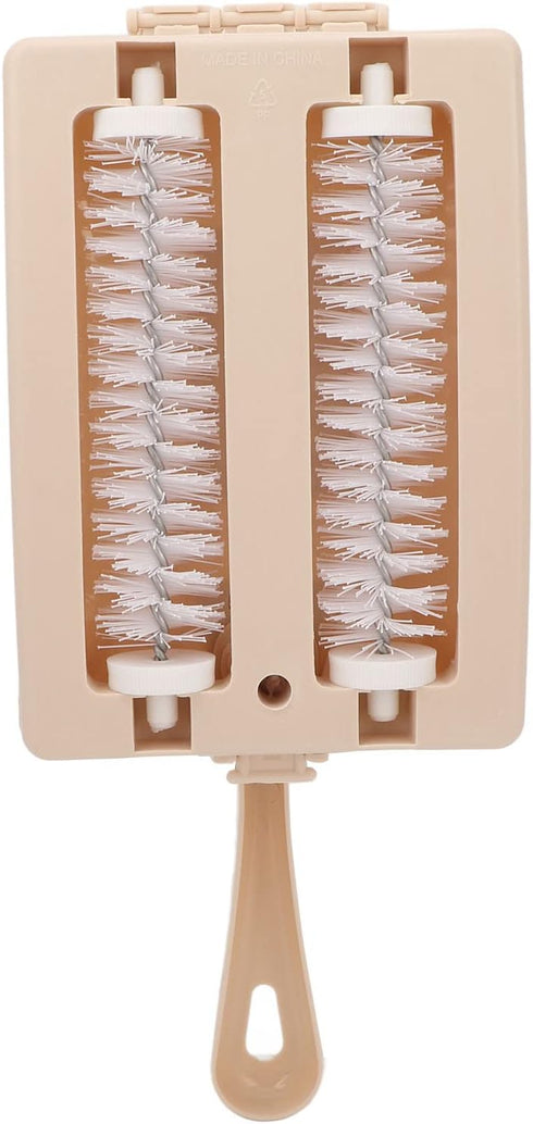 Handheld Dust Cleansing Brush, Manual Carpet Sweeper with Double Rollers for Cleaning Bed Sheets, Furniture, Clothes