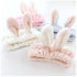 LOVEF 5Pcs Bunny Ear Cosmetic Headband Fluffy Elastic Hairband for Shower, Spa, Party, Facial Mask