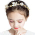 PRDGIRL Kids Wedding Hair Accessories, Floral Princess Headpiece Pearls Tiara, Cute Bridal Hair Band for Girls and Women