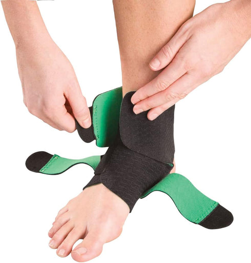 MUELLER Sports Medicine Green Adjustable Ankle Support Brace, Pain Relief for Men & Women, One Size