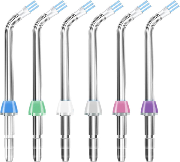 Flosser Replacement Tips for Waterpik, Plaque Seeker Tips Compatible with Oral Irrigators, 6-Pack