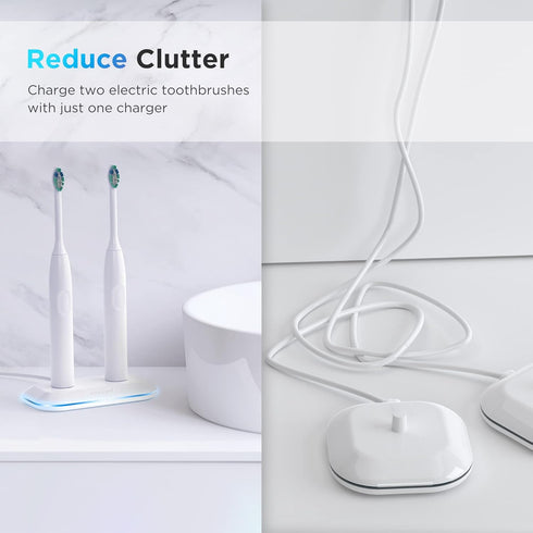 Galvanox 2-in-1 Dual Toothbrush Charger for Oral B Electric Toothbrushes, Replacement for 3757, Works with Braun OralB