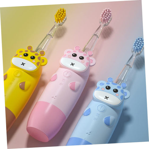 Set 4pcs SHERCHPRY Boys and Girls Sonic Electric Toothbrush Colorful Deer Design Rechargeable Gentle for Baby Teeth No