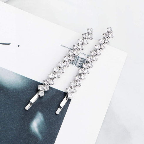 WHITEBRIDGE 8pcs Crystal Rhinestone Hair Pins, Four Kinds of Color for Women & Girls