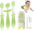 FOKiiBO Baby Silicone Toothbrush Set, Includes Toothbrush + Tongue Brush + Finger Toothbrush + Cup for Training, 0-18M