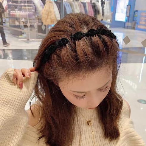 Retro Braided Hair Styling Clips, 4-Pack Multi-Layer Hollow Woven Hairpins for Women