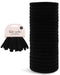 Kitsch Black Hair Ties, 20pcs No Damage Strong Stretchy Hair Bands, Soft Nylon Ponytail Holders for Updos & Braids