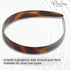 Parcelona Women's 3/4" Tortoise Shell Brown Celluloid Headband, Made in France