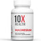 10X Health Magnesium Citrate Capsules for Sleep, Muscle Function, Stress, 60 Capsules
