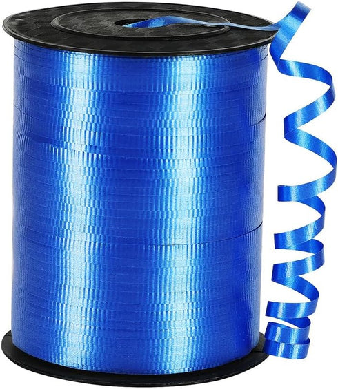 3/16 Inch x 500 Yard Blue Curling Ribbon, Crimped Royal Blue for Gifts Wrapping, Birthday, Florists Crafting