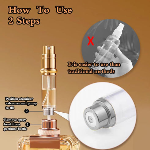 5ml Mini Portable Refillable Perfume Spray Bottle,with Bottom Filling Design, Genuine Leather Shell, Nanoscale Sprinkler, Great Companion for Travel and Business (Black) by LYAPEONY