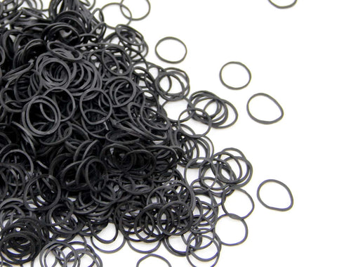 Mini Rubber Black Elastic Hair Ties Bands, BEBEEPOO 2500pcs Small Rubber Bands for Hair, Soft and Reusable