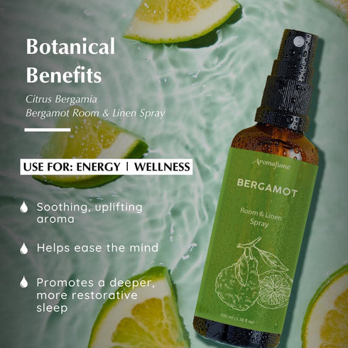 Bergamot Room, Linen & Pillow Spray by Aromafume, 100ml/3.38 fl oz, Aromatherapy Spray for Relaxation