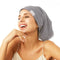 Sleep Beanie Cap Lined Silky Satin Bonnet, Adjustable Soft Slouchy Hats for Women and Girls Frizzy Hair Cover (Light