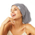Sleep Beanie Cap Lined Silky Satin Bonnet, Adjustable Soft Slouchy Hats for Women and Girls Frizzy Hair Cover (Light