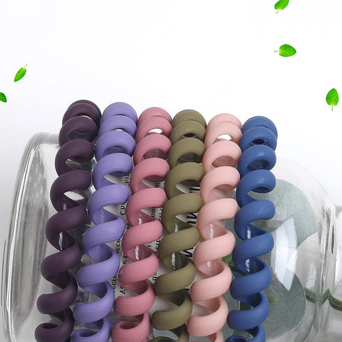 Spiral Hair Ties 20 Pieces, No Crease Coil Hair Ties, No Damage Elastics Hair Coils, Traceless Plastic Hair Bands