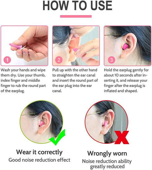 LYSIAN Slim Size Foam Ear Plugs - Noise Reduction Earplugs for Women, Kids, 35dB SNR for Sleeping, Snoring, 100 Pairs