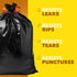 Plastico Large Trash Bags, 30 Gallon, Black, 28 Garbage Bags, Extra Strong, Easy Drawstrings, Odor Guard Control,