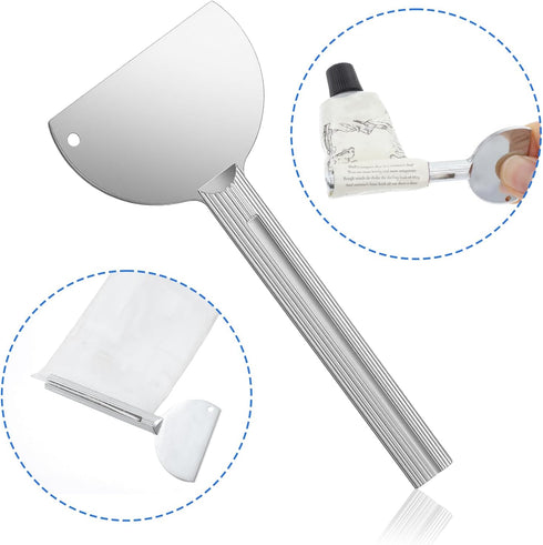 Mabor 4Pcs Toothpaste Tube Squeezer Tool, Manual Stainless Steel Metal Toothpaste Key Squeezer Roller Tube Wringer
