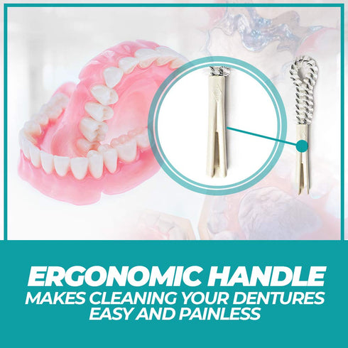 Fuller Brush Dental Plate Brush - Soft but Stiff Hygienic Cleaner for Dentures, Plates, Retainers - Oral Hygiene Tool