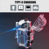 Electric Candle Lighter USB Type C Rechargeable Flameless Windproof Lighter with Outdoor Light for Camping, Hiking (Red)