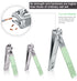 Manicure Set - 7 Pieces Professional Travel Nail Clippers with Green Leather Bag, Stainless Steel Nail Care Tools