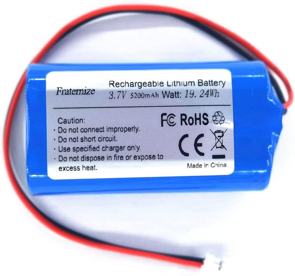5200mAh 3.7V Lithium Ion Battery with 2.0Pin JST-PH Plug, Rechargeable Battery Pack for Electronics
