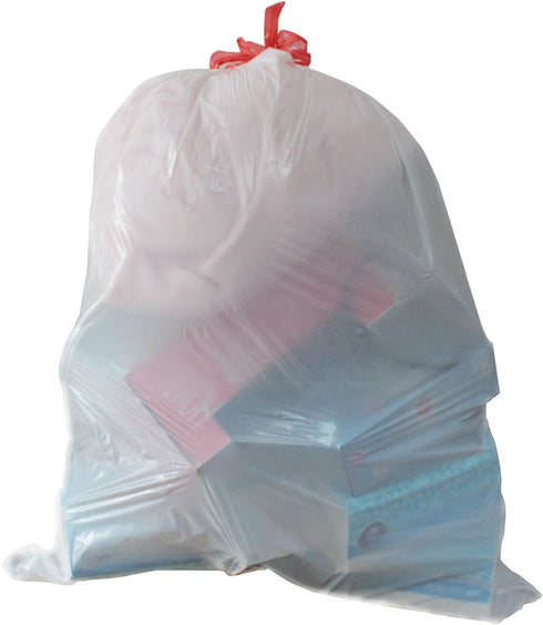 Ultra Strong 8 Gallon Garbage Bags, Unscented White Drawstring Trash Can Liners, 60 Count