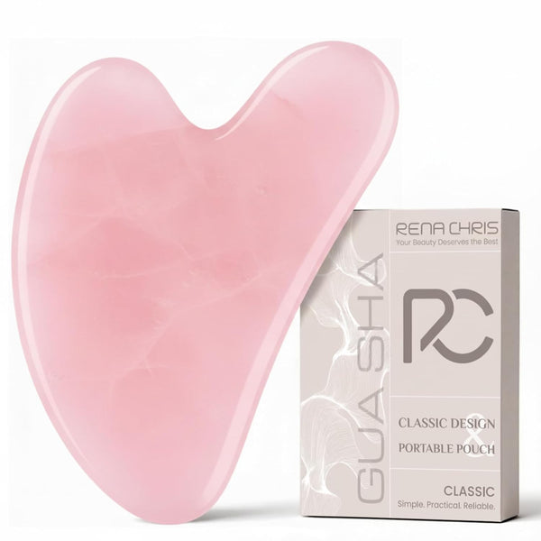 Rena Chris Gua Sha Facial Tools, Pink Stone Guasha Tool for Acupuncture,