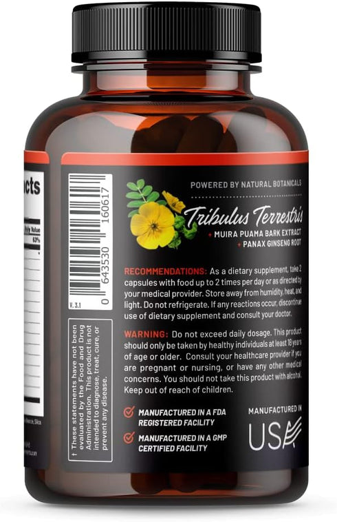 Snap Supplements Nitric Oxide Booster, Supports Healthy Blood Circulation, 60 Capsules