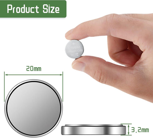 anmas rucci 100 Pieces CR2032 3V Lithium Coin Button Cell Batteries