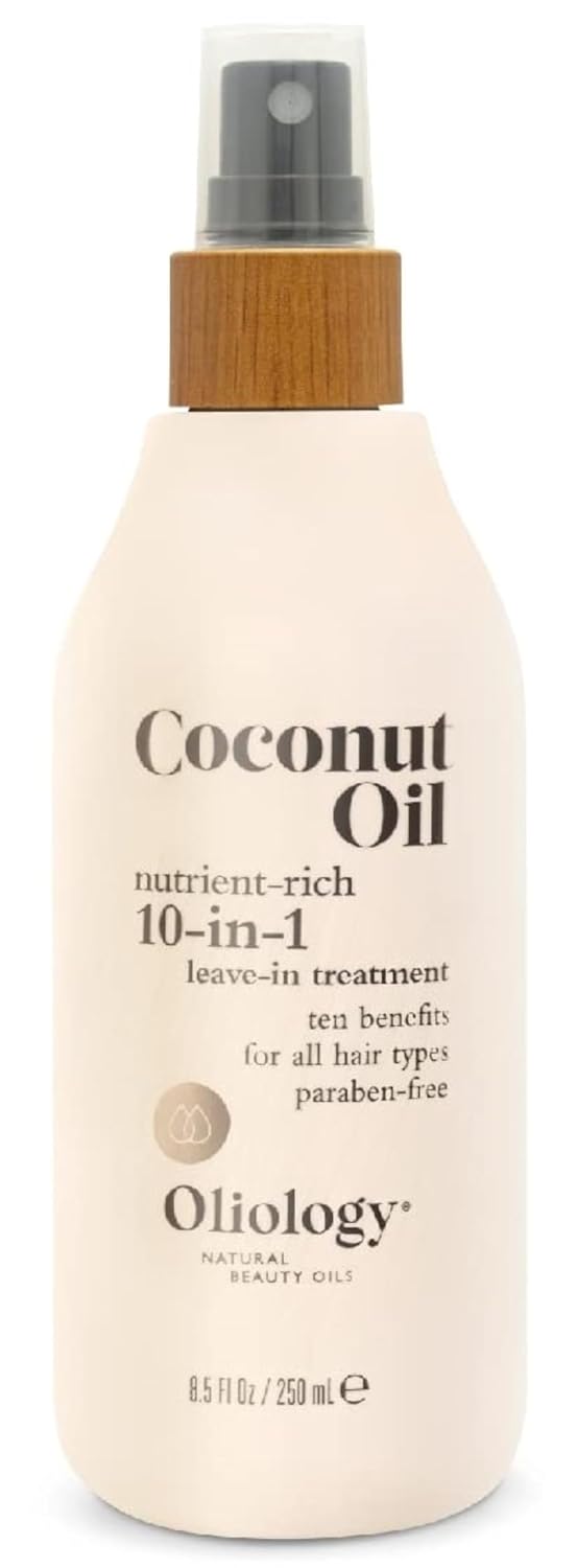 Oliology Coconut Oil 10-in-1 Multipurpose Spray - Leave in Treatment for All Hair Types, 8.5 oz