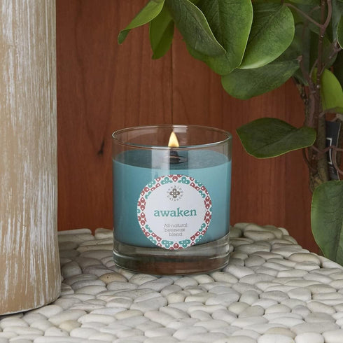 Aromatherapy Candles Seeking Balance Wood Wick Spa Candle, 5.8-Ounce, Awaken: Basil & Lime