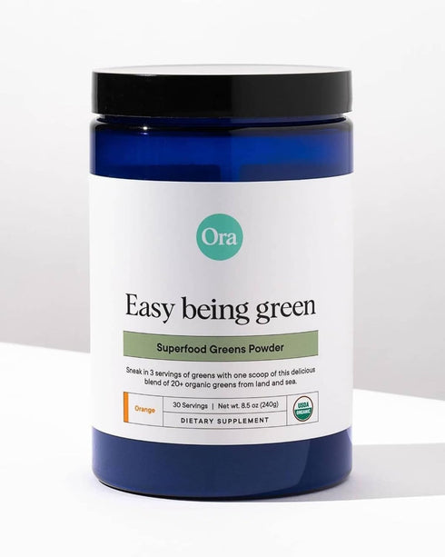 Ora Organic Greens Powder - Vegan, Gluten-Free Super Greens Drink for Energy and Detox, 20+ Superfood Greens Blend